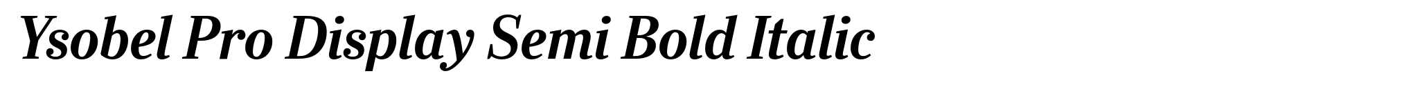 Ysobel Pro Display Semi Bold Italic image